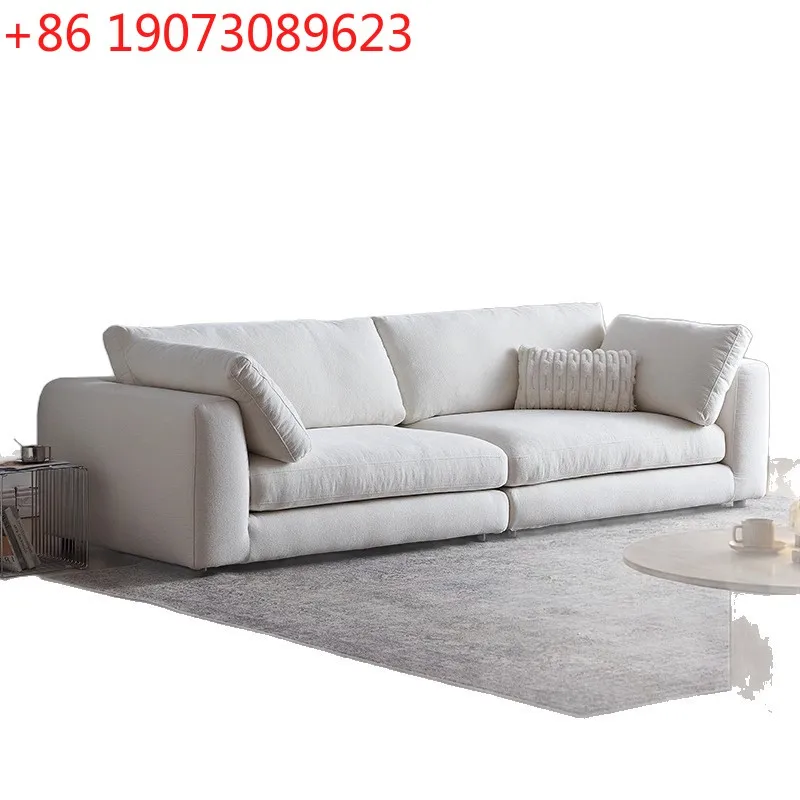 

Диван ваби песочно-кремового цвета Wind Rhine для гостиной, бытовой прямой съемный диван, диван из хлопчатобумажной и льняной ткани