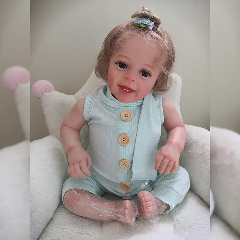 

22inch Already Painted Reborn Baby Doll Yannik Hand Painting 3D Skin with Visible Veins Collectible Art Dolls Muñecas Reborn