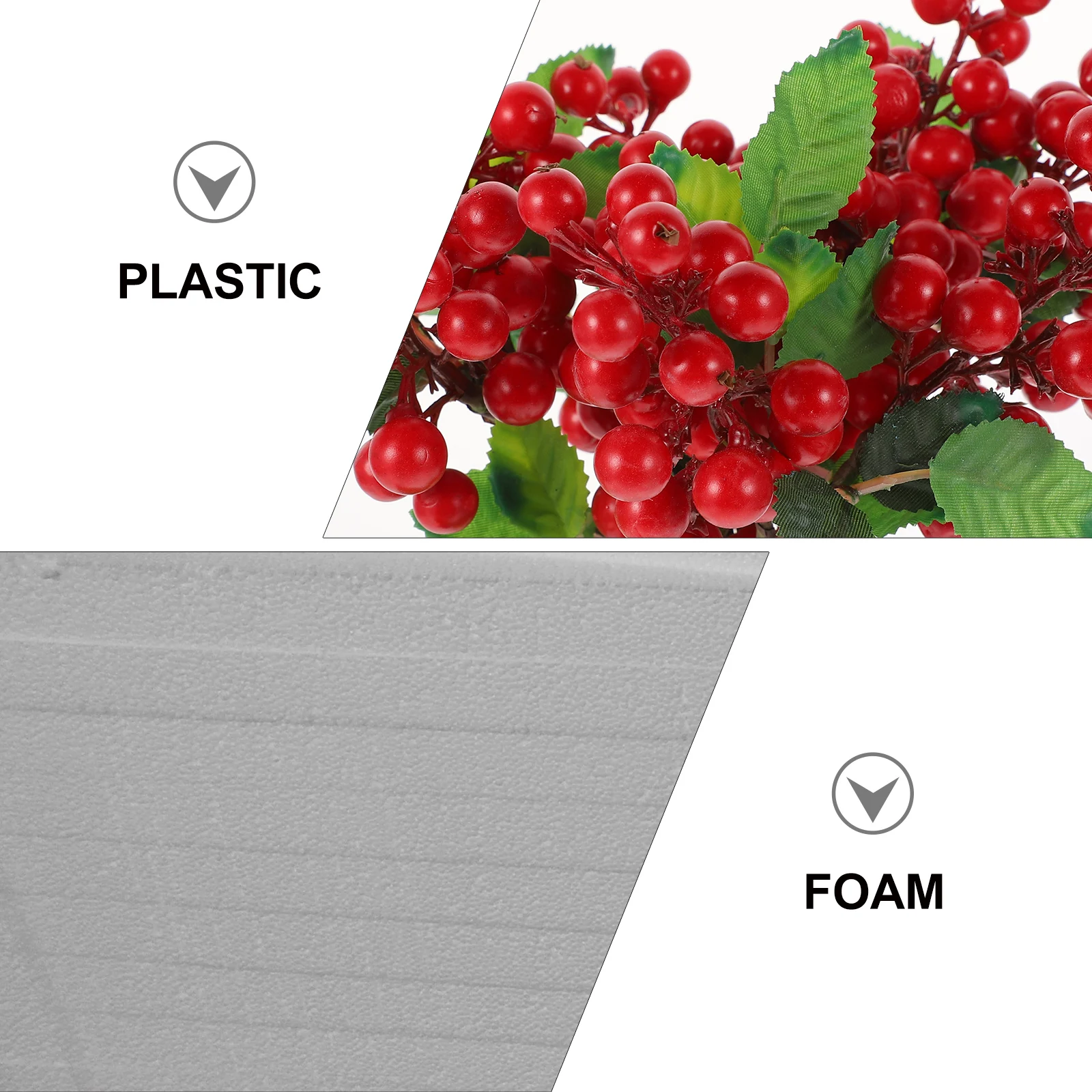 

5 Pcs Artificial Simulation Berries Decoration Christmas Centerpieces Red Plastic Berry Branch