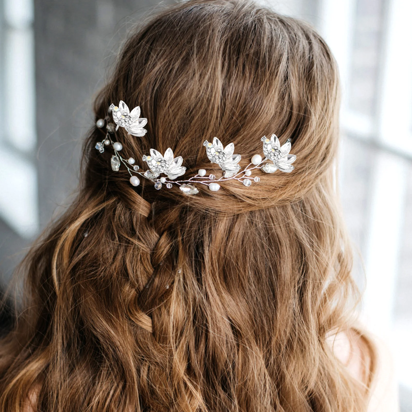 

4 шт., заколки для волос со стразами, винтажные свадебные аксессуары, заколки для волос для выпускного вечера, фиолетовый комплект U-образной формы, для подружек невесты, официальных мероприятий