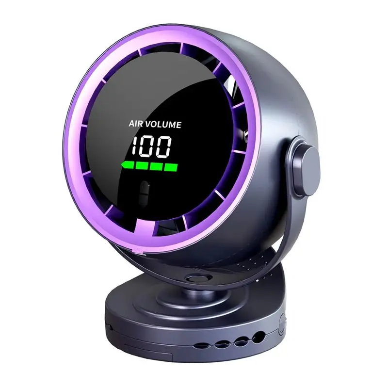 B01C-Digital Display Desktop Remote Control Fan 720° Rotation Adjustable Clip-On Fan Office High Speed Turbine Powerful Fan