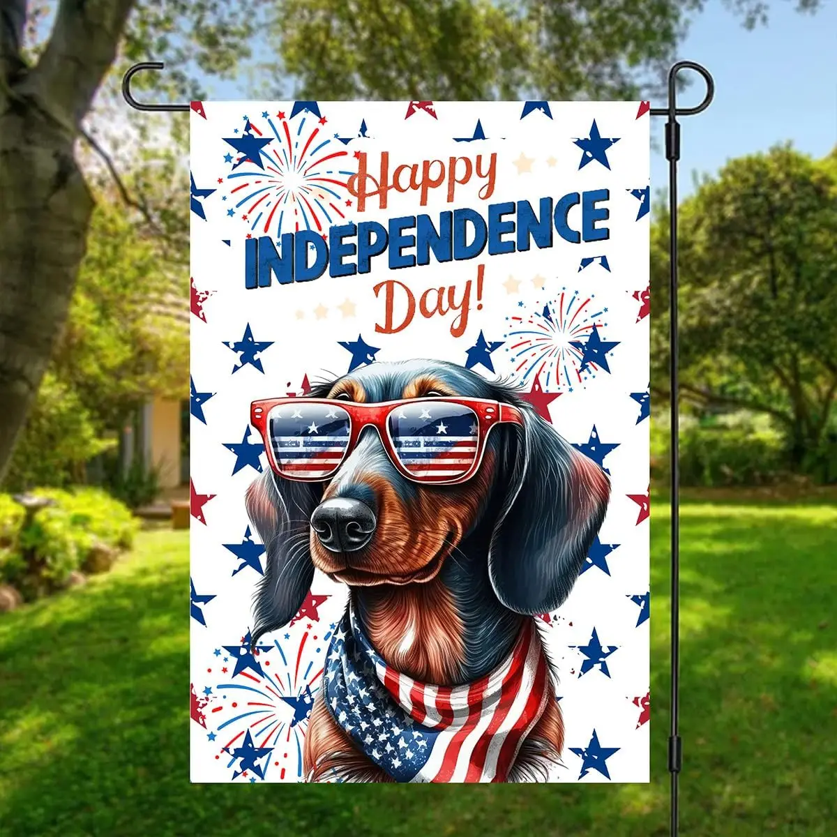 4th Of July Garden Flag, Independence Day Decorations, Set Of 2 Pieces Sized 12x18 And 28x40 Inches Independence Day Garden  zzo