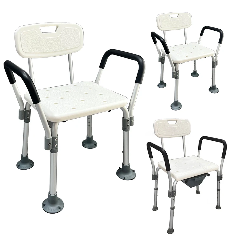 

Shower Bath Toilet Chair Seat Elderly Comfortable Disabled Bathtub Shower Seat with Stool On-Slip Pad