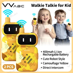 VVABC nuevo 2 uds mini Walkie Talkie para niños batería recargable de 400mah estilo lindo niños interfono juguetes regalo intercomunicador para niños