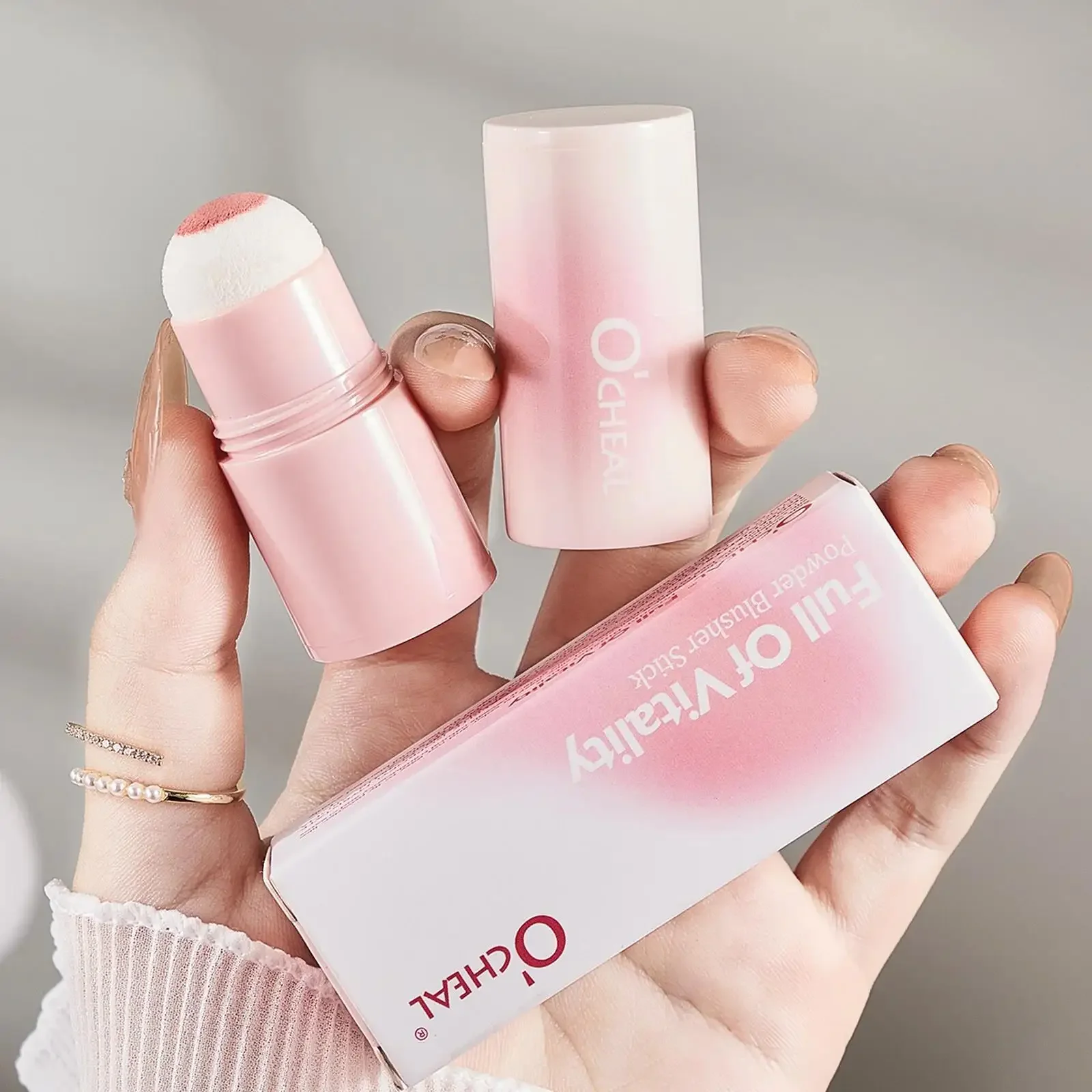 Rosto macio iluminando pêssego rosa único blush vara multi funcional maquiagem contorno sombra bochecha matiz cosméticos beleza saúde