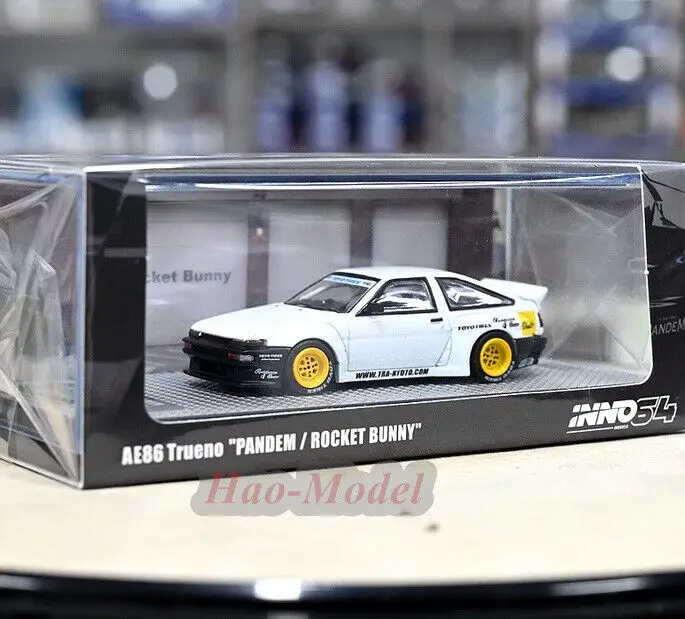 Inno 1/64สำหรับ Corolla trueno AE86โมเดลรถยนต์อัลลอยด์จำลองของเล่นเด็กชาย kado ulang tahun งานอดิเรกเครื่องประดับจัดแสดงสีส้ม