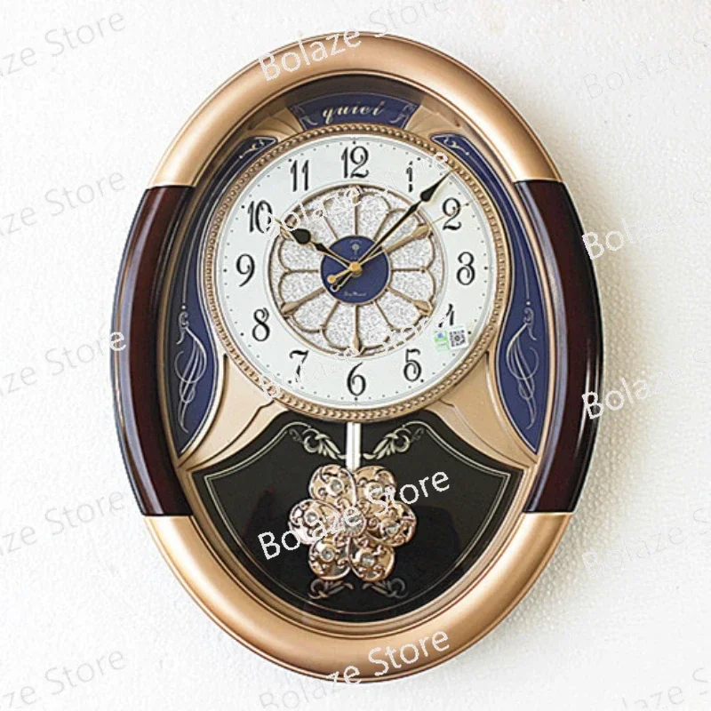 Quartz Wall Clock Oval Living Room Large 20 Inch Pendulum Clock Creative Fashion Decoration Home Decoration Wall Clock