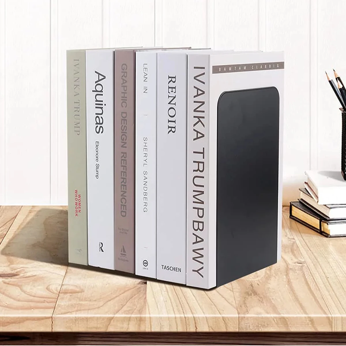 2Pcs Metal Bookends L-shaped Desk Bookshelf Non-slip Bookend Heavy Duty Black/White Book Ends Support Multi-Purpose Bookends