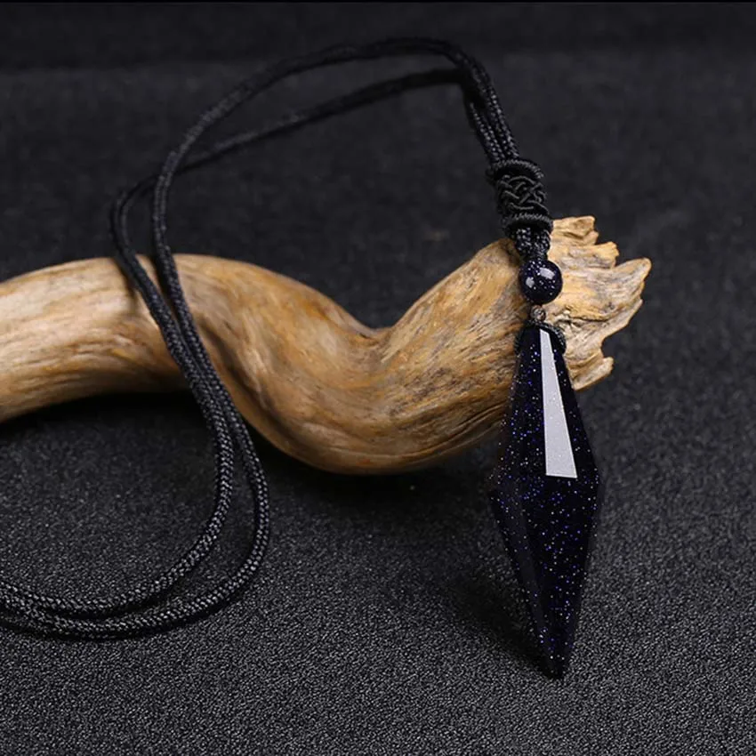 Natural Healing Crystal 12 Faceted Stone Pendant Necklace For Women Amethyst Rose Quartz Reiki Agate Charms Men Jewelry Gifts