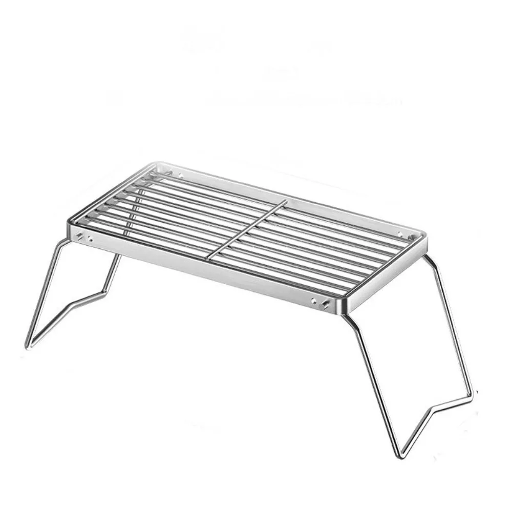 

Stainless Steel Foldable Camping Grill Rack Corrosion Resistan Heat-resistant BBQ Stove Stand Folding Foldable