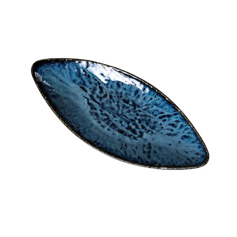 

Элегантная керамическая тарелка для сашими, многоразовый поднос для подачи лосося классической формы для ресторанов, отелей, домашнего использования и декора стола