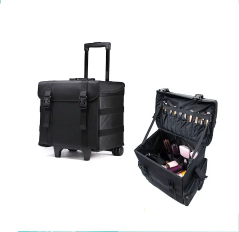 Rolling cosmetic suitcase organizer Makeup Suitcase Professional Tattoo tool box Trolley Cosmetic Bag Rolling Makeup Suitcase