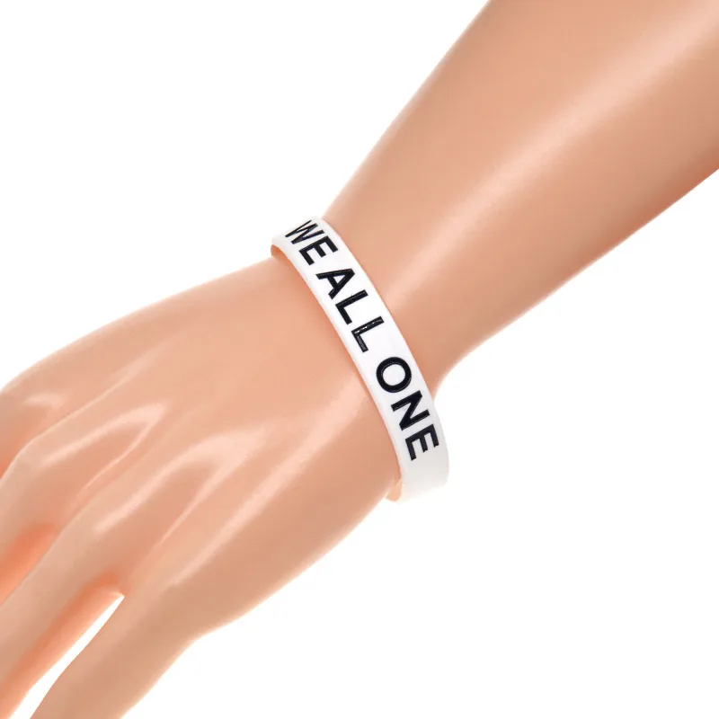 1 PC We All One Bracelet en Silicone mouvement d'égalité sport Bracelet en caoutchouc Bracelet inspirant