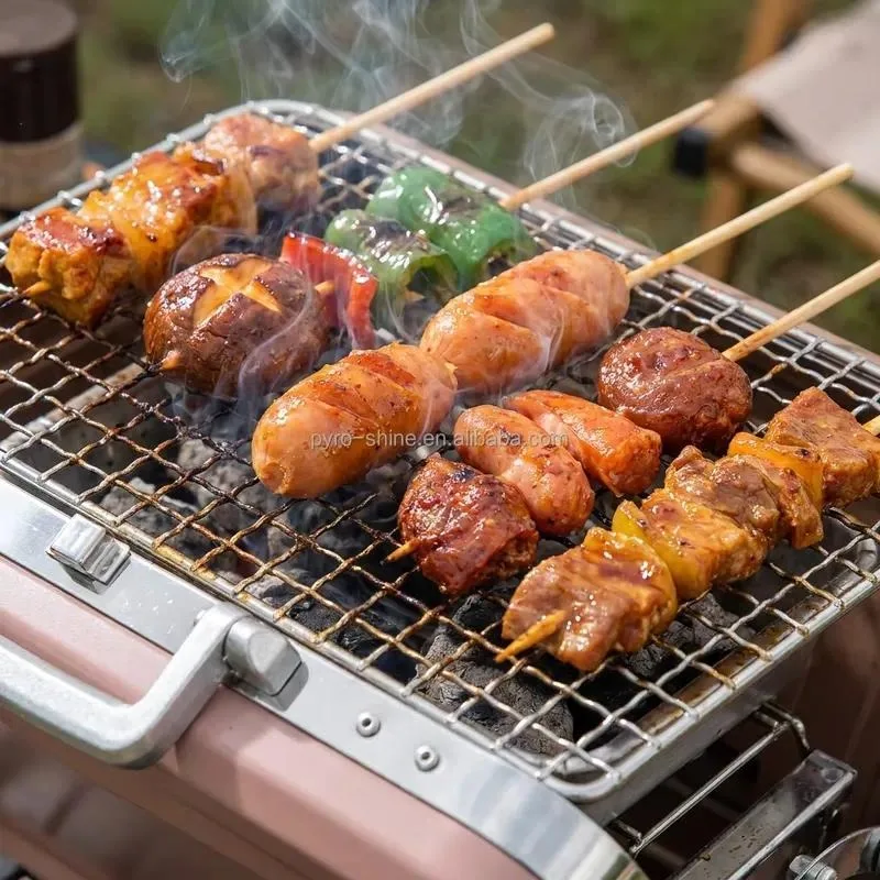 Heavy Duty Portable Foldable Charcoal BBQ Grill Smokeless Outdoor Barbecue for Backyard Camping Picnics Custom Logo