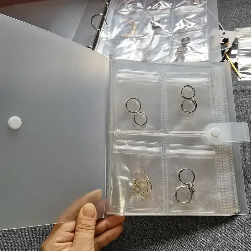 New Transparent Jewelry Storage Book Necklace Earring Anti-oxidation Display Case Desktop Drawer Ring Holder Packaging Box Bags