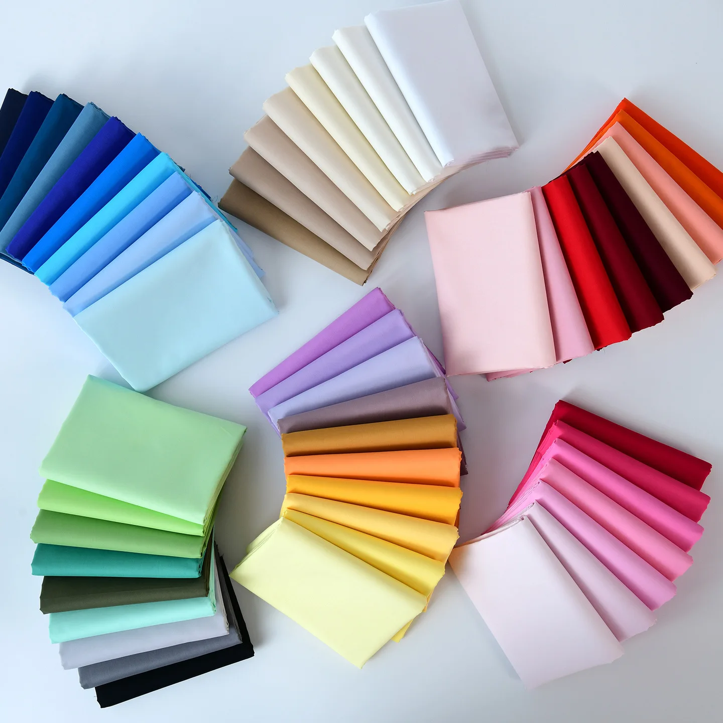 60S Pure Cotton Fabric 145cm Wide Solid Color Plain Weave Cotton Lining Cloth DIY Sewing Material for Clothing Garment Crafts