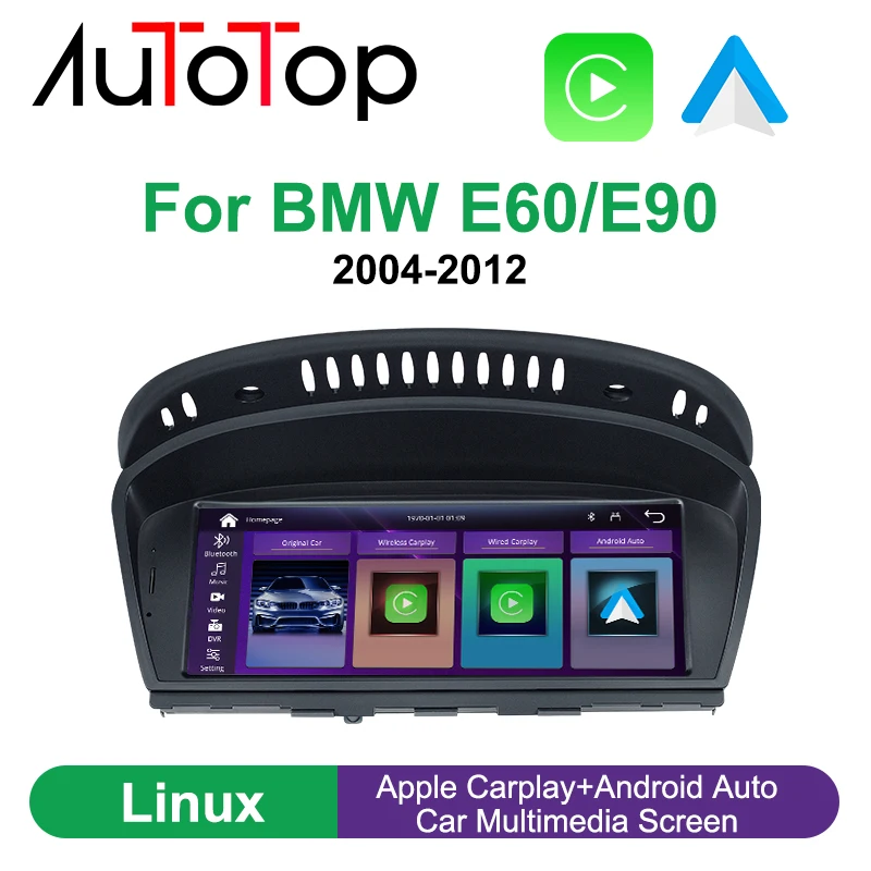 

AUTOTOP 8.8" Wireless Carplay Android Auto TouchScreen For BMW 3/5 Series E60 E61 E90 E91 E92 E93 CCC CIC System Car Multimedia