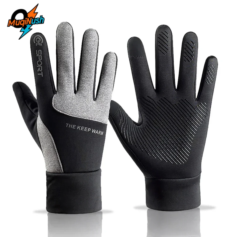 

MuqiNush Men Women Winter Gloves Touch Screen Water Resistant Windproof Thermal for Running Cycling Driving Hiking Riding