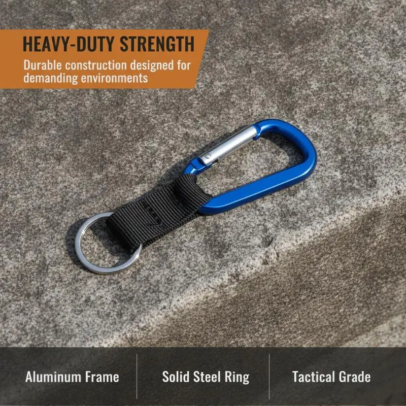 1Pcs Aluminum Carabiner With Webbing Key Ring Portable Quick-Attach Mounting Hook For Outdoor Tools Accessories