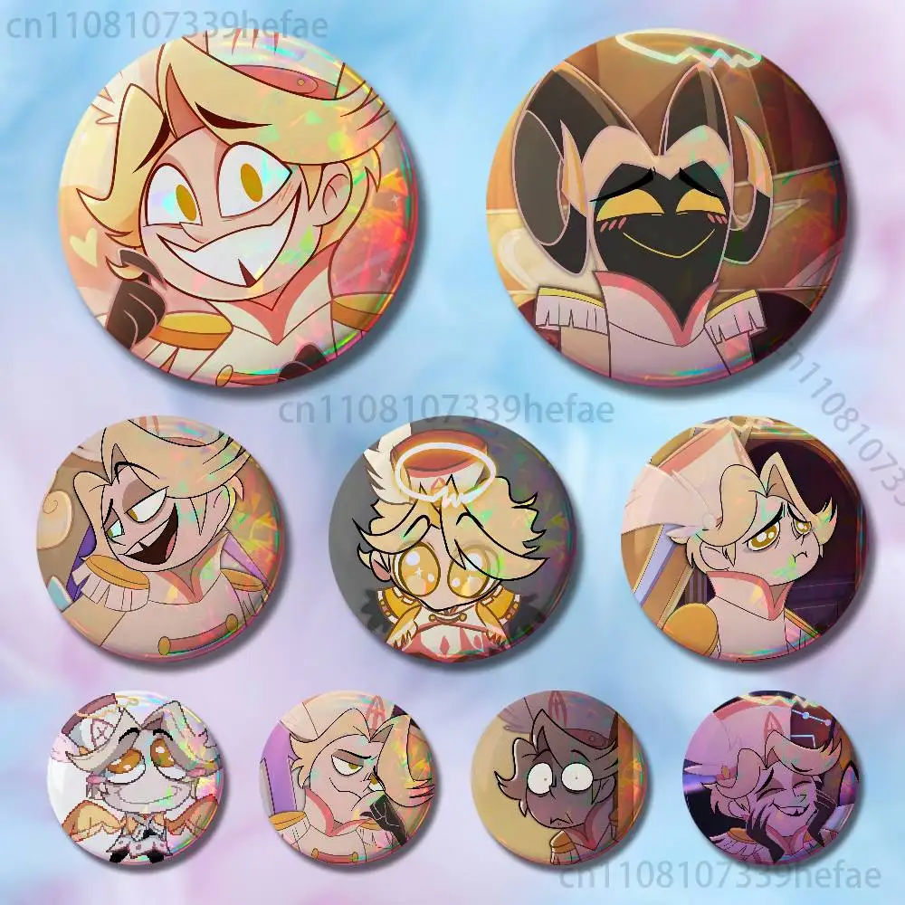 

H-Hazbin Hotel Abel Badges 25 32 44 58 75 mm Round Fashion Jewelry Clothes Bag Hat Accessories Badge Lover Gifts