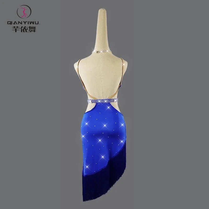 2025 New Latin Dance Costume Stage Clothes Woman Party Dress Tassel Skirt Practice Wear Kid Girls Competition Ballroom Dancewear