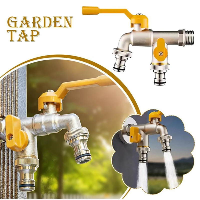 Outdoor Brass Faucet Constructed from Pure Copper Freeze-Resistant and Equipped with One/Two Independent Water Ports Accessories