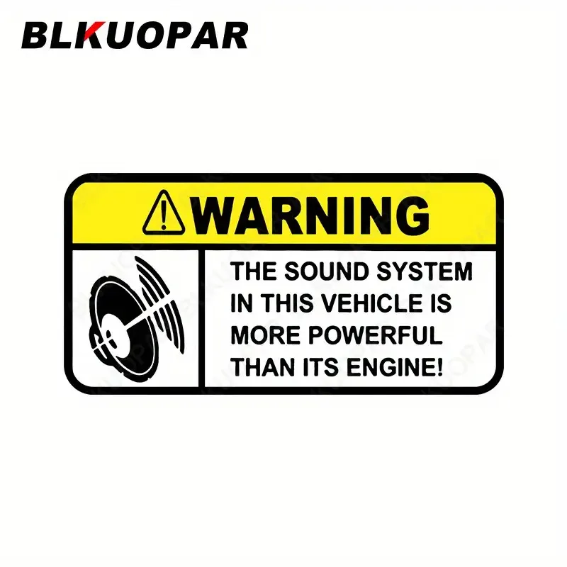 Stiker Mobil Peringatan Suara 5.1 Inci, Stiker Peringatan Kartun, Stiker Tahan Air untuk Jendela, Kulkas, dan Bagasi