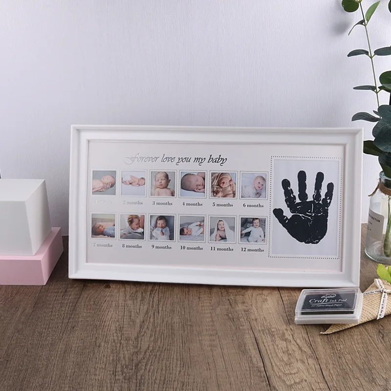 

Baby Full Moon Hundred Days Photo Frame Handprint Footprint Commemorative Growth Record Photo Frame Baby Photography Table