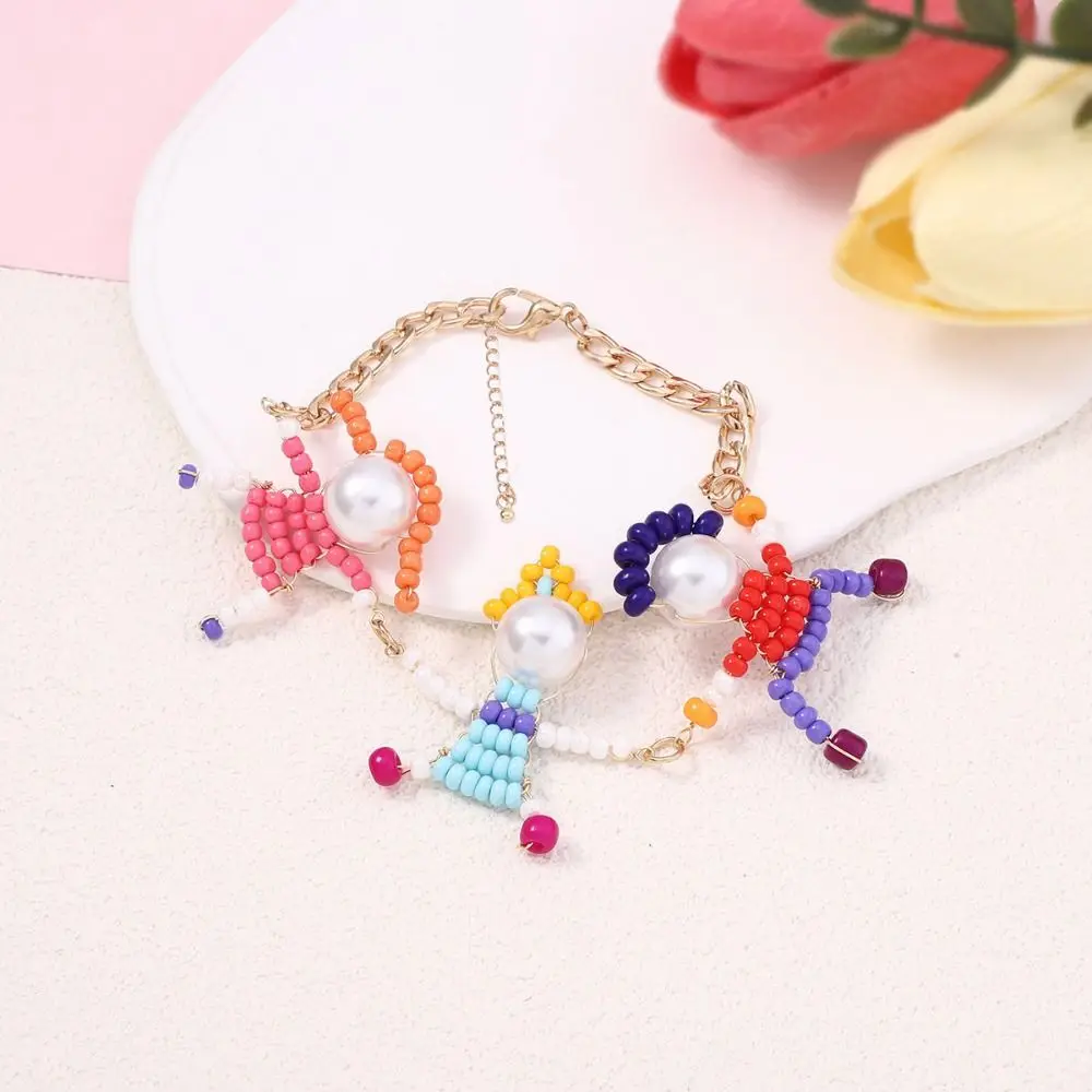 Jewelry Pearl Childishness Jewelry Set Trendy Beads Character Bracelet Exquisite Collar Bone Chain Cute Cartoon Necklace Party