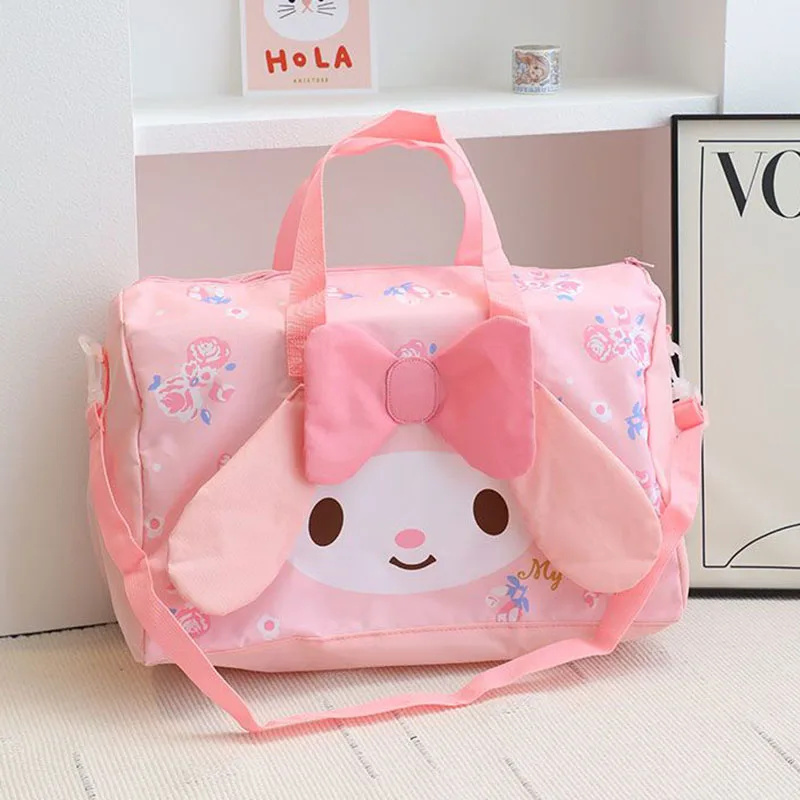 Sanrio Hello Kittys Cinnamoroll Travel Bags Kawaii Cartoon Outdoors Motion Waterproof High Capacity Anime Luggage Bag Girl Gifts