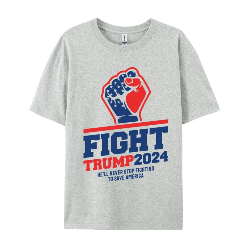 Novelty Clothing Trump 2024 Fight T-shirts Save America Tops Tees For Men Funny Graphic T-shirts Oversized