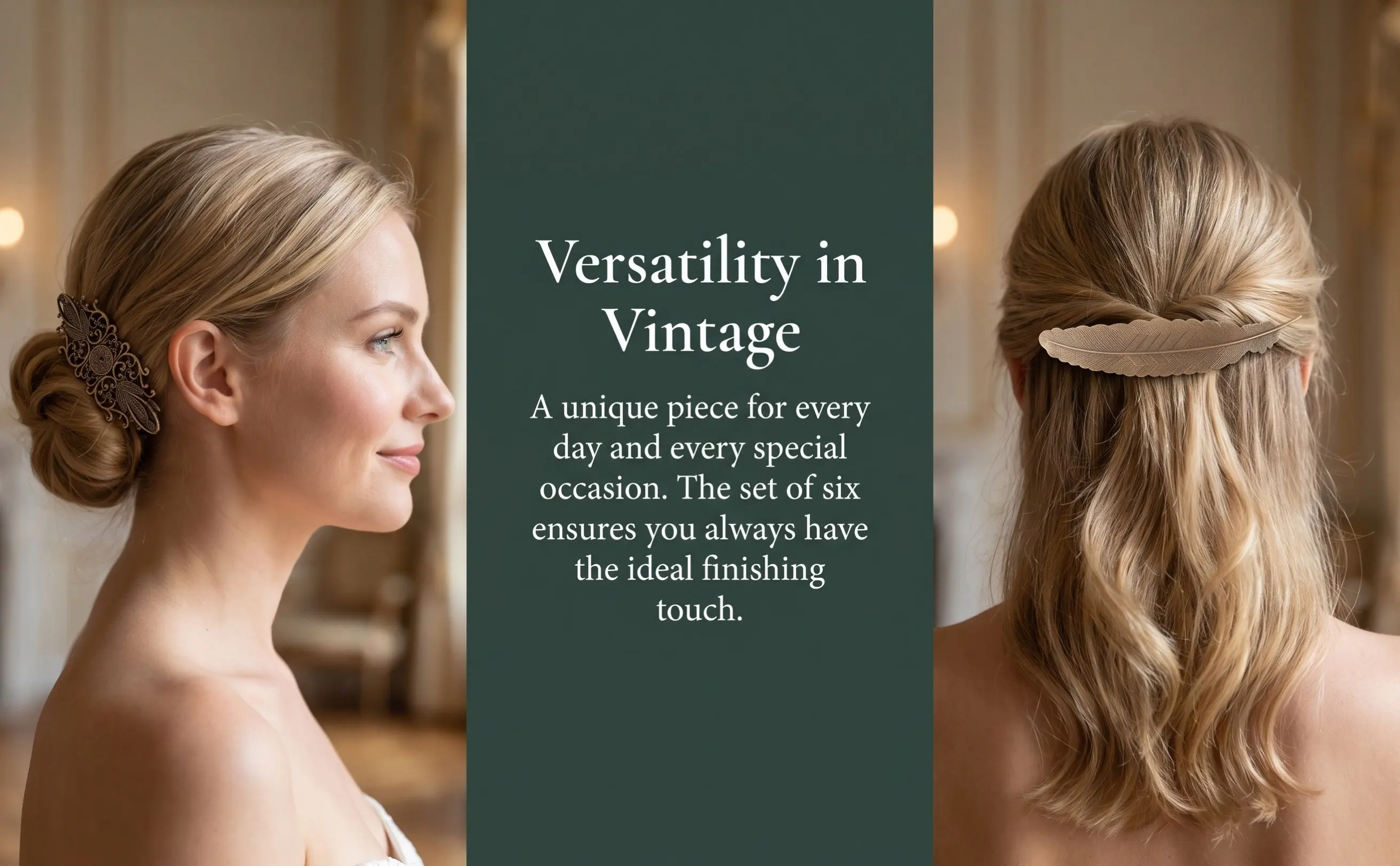 6Pcs Vintage Hair Clip Copper Hairpin for Daily Use Wedding Party European Style Hair Accessories Vintage Headdress