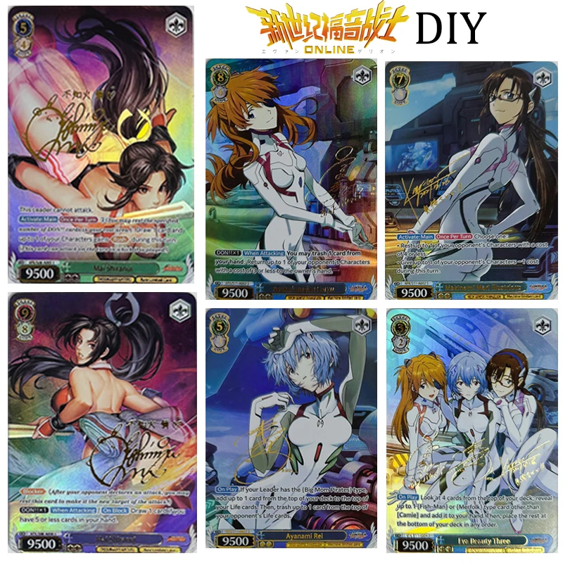 

EVA Hot stamping signature collectible card Christmas birthday gift Ayanami Rei Asuka Langley Katsuragi Misato Mai Shiranui