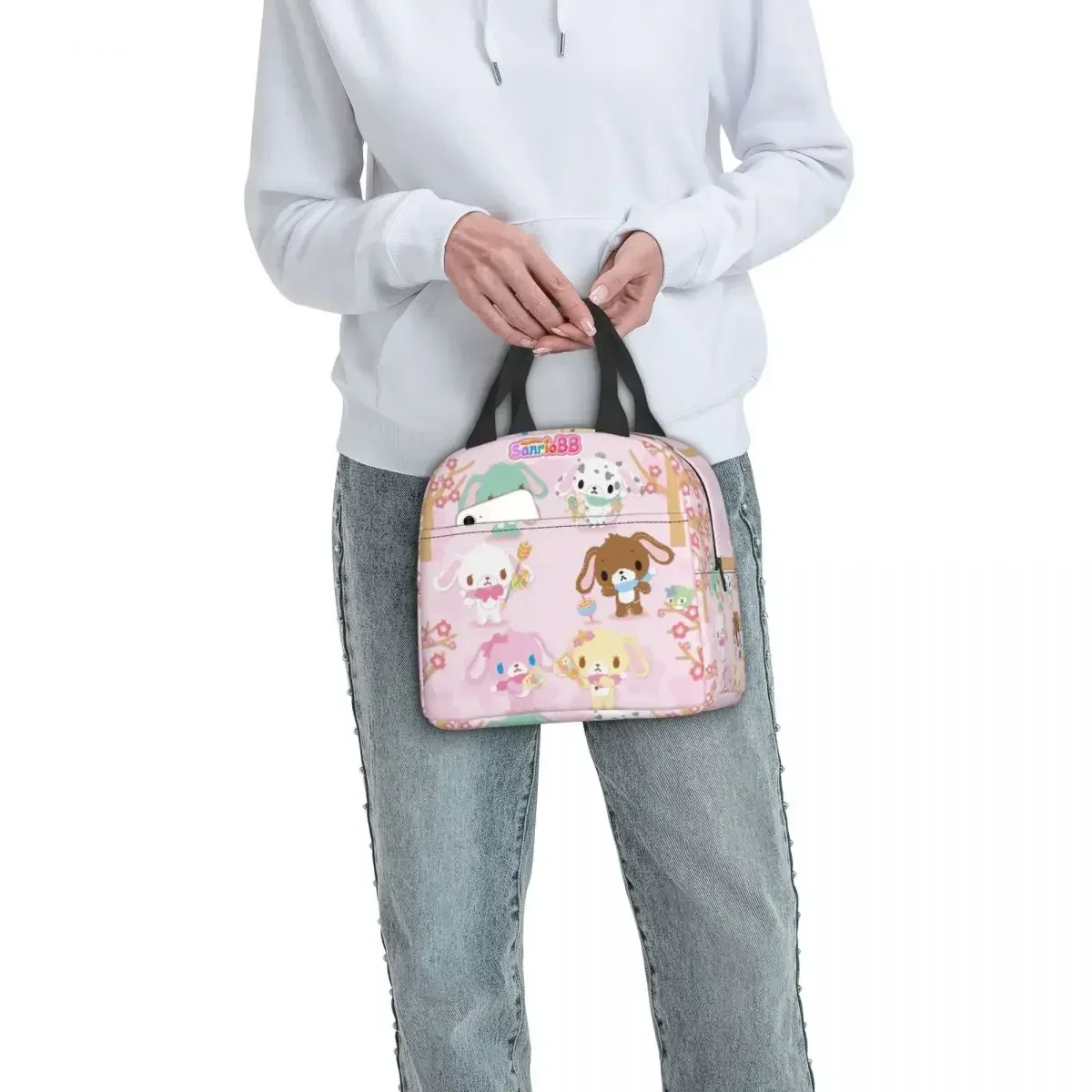 2023 New Cute Bunny sugarconiglietti Lunch Box Anime giapponese Cooler Thermal Food Insulated Lunch Bag School Children Student