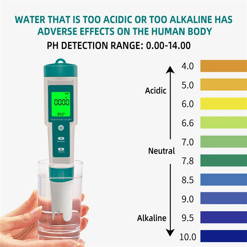 7 in 1 ph/tds/ec/orp/Salzgehalt/s.g/Temperatur messer C-600 Wasser qualitäts tester für Trinkwasser, Aquarien ph meter