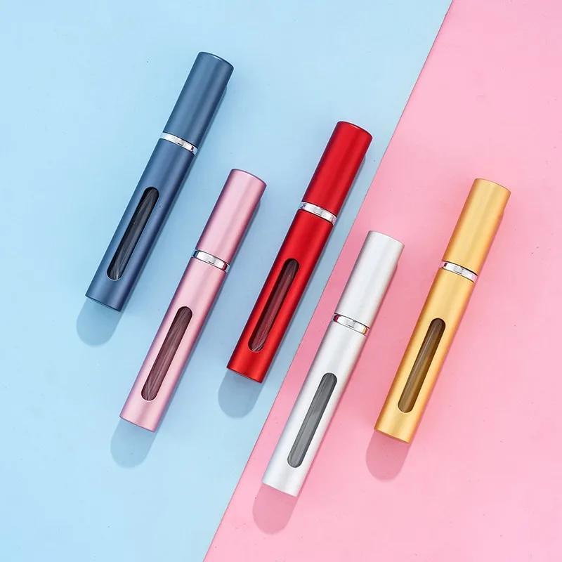 

Factory Wholesale 5ml Perfume Atomizer Portable Refillable Glass Bottles Empty Cosmetic Travel Aluminum Bottle