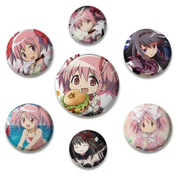 58mm Anime Puella Magi Madoka Magica Button Pin Cartoon Figures Miki Sayaka Kawaii Brooch Badge Bag Accessories Fans Collection