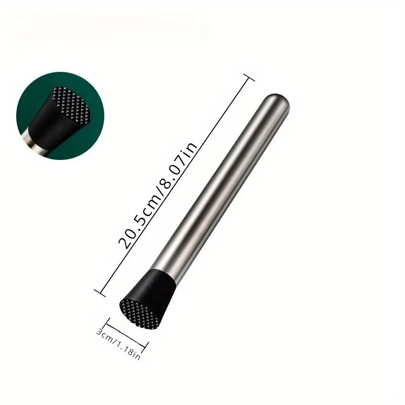 Muddler, Ice Crusher Stick, Hand Lemon Squeezer, Juice Extractor, Cocktail Shaker, Stainless Steel Fruit Press, Ice Hammer, Cock