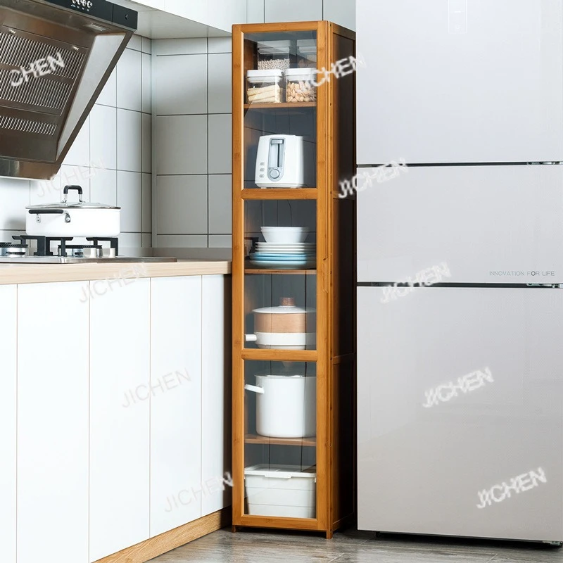 

Шкаф для хранения, многофункциональный стеллаж от пола до потолка с дверью, кухонная утварь, шкафчик для посуды, книжная полка, дерево