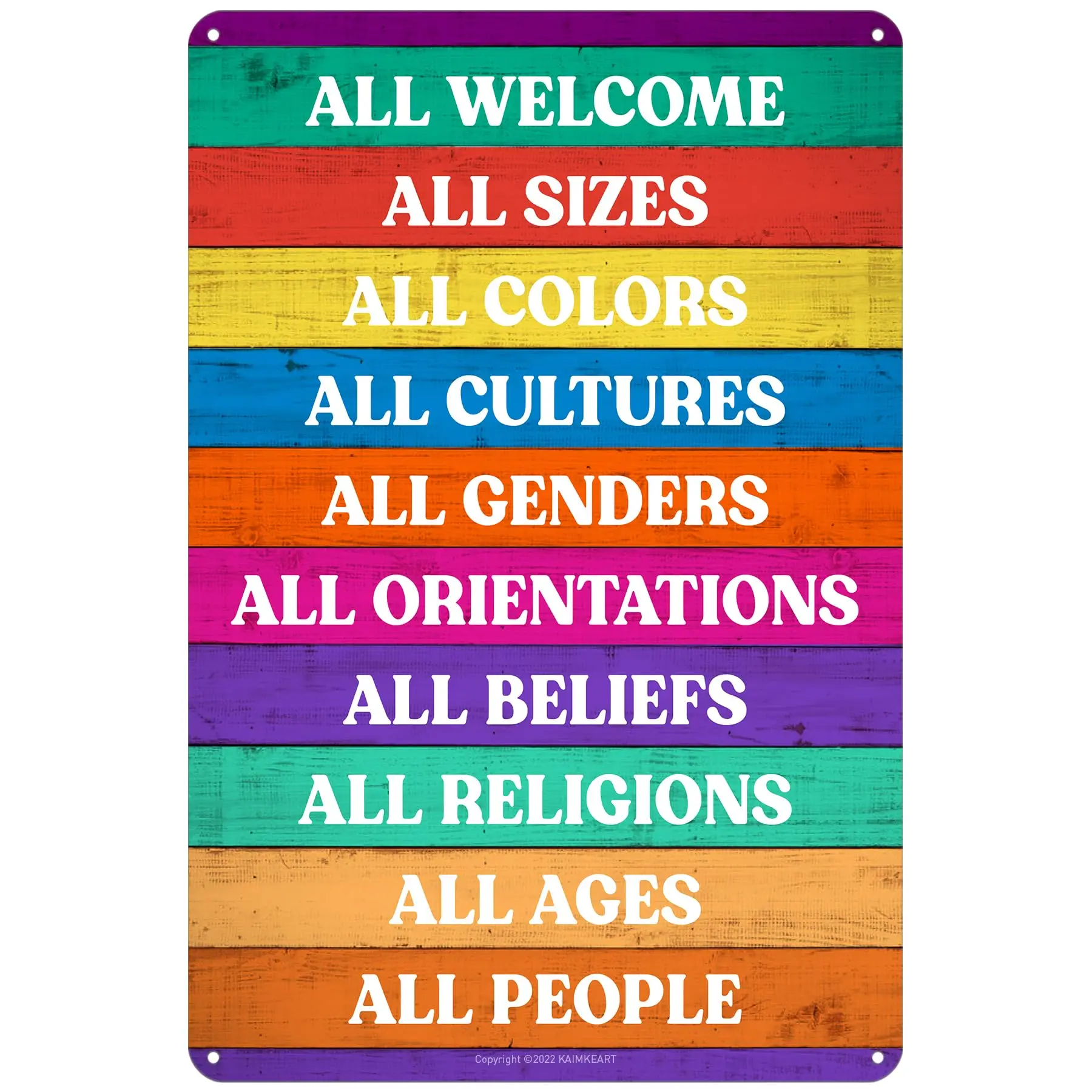KAIMKEART Welcome Sign - Liberal Wall Decor Picture - Gift for LGBTQ, Queer, Gay, Bi, Lesbian, African American, Black, Lat sign