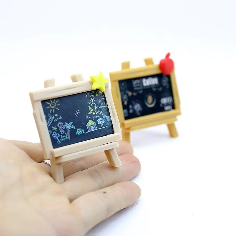 Miniaturowa tablica do rysowania dla lalek, tablica reklamowa do kawiarni, tablice malarskie dla artystów, paleta, modele zabawek, akcesoria dekoracyjne. — zdjęcie 3