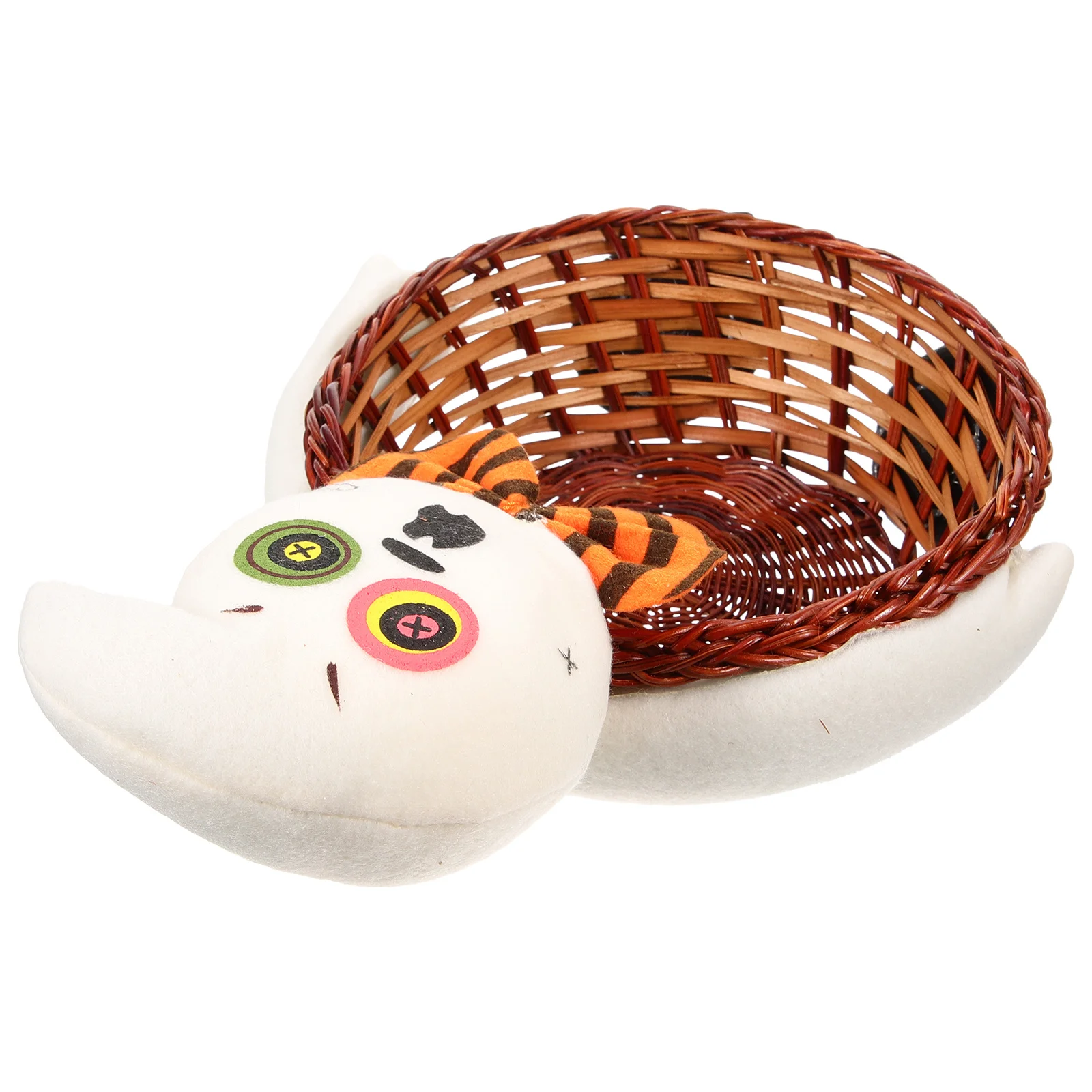 

1Pcs Halloween Basket White Ghost Candy Holder Woven Basket Decorative Candy Storage Container for Gifts Decorative Ornaments