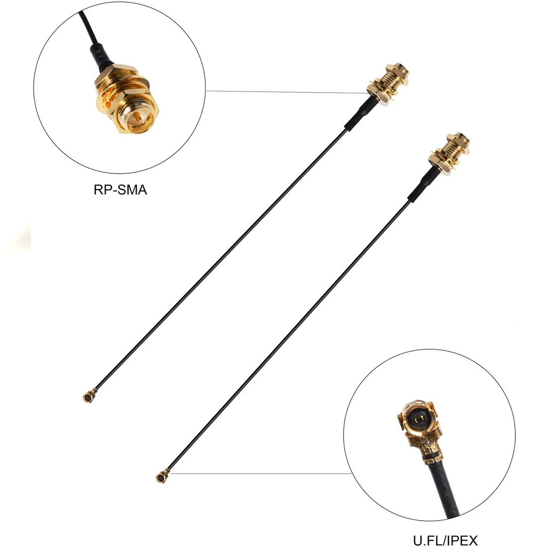 U. fl ipx ipex ufl zu rf rp sma männlich/weiblich 1,13mm Pigtail-Kabel für PCI-WLAN-Karte WLAN-Router-Erweiterung neuer Großhandel