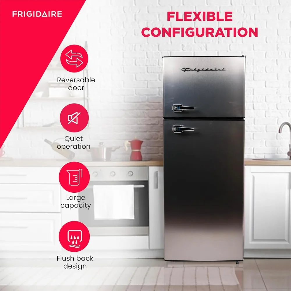 NEW Frigidaire EFR751 2 Door Apartment Size Refrigerator/Freezer Combo,7.5 cu ft,Platinum Series,Stainless,22.4"Dx21.5"Wx55.5"H
