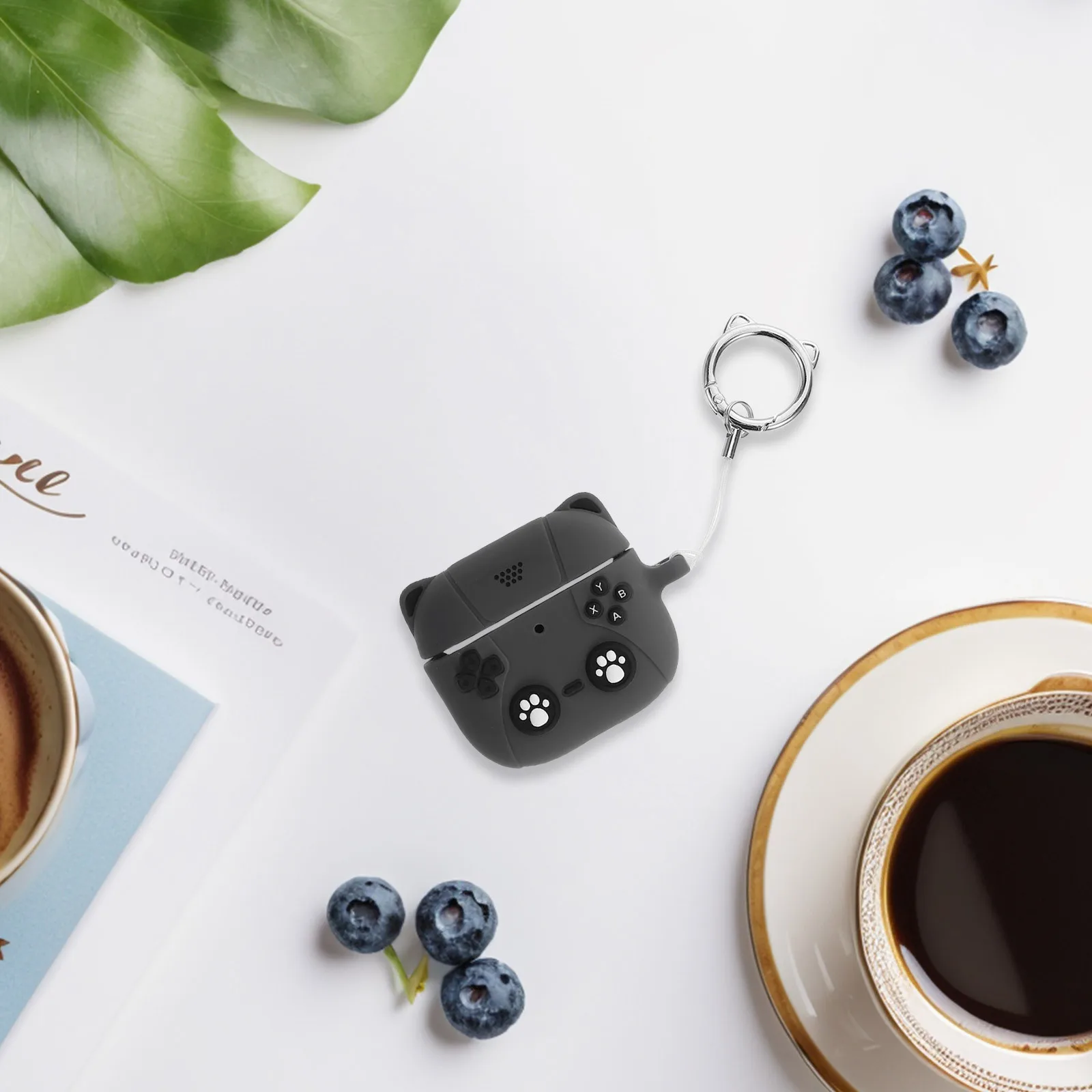 

Silicone Earphone Case Dark Grey Protective Soft Cover Durable Earbud Skin Holder Compatible with AirPods 4 Compact Portable