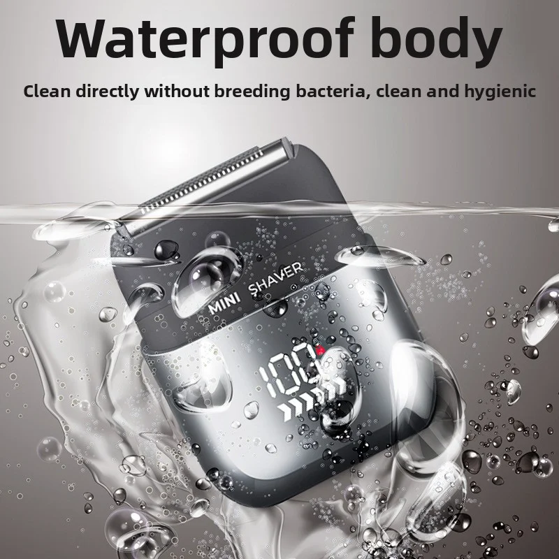Professional Waterproof Electric Shaver Rechargeable Shaving Machine for Men Digital Display Beard Trimmer Mini Razor