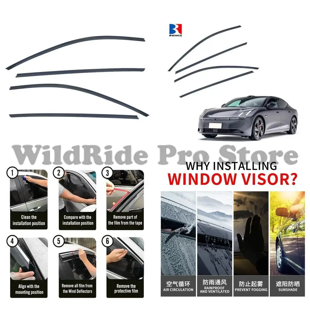 

1 set black ABS plastic injection molding window sun visor for Geely LYNK & CO Z10 2025