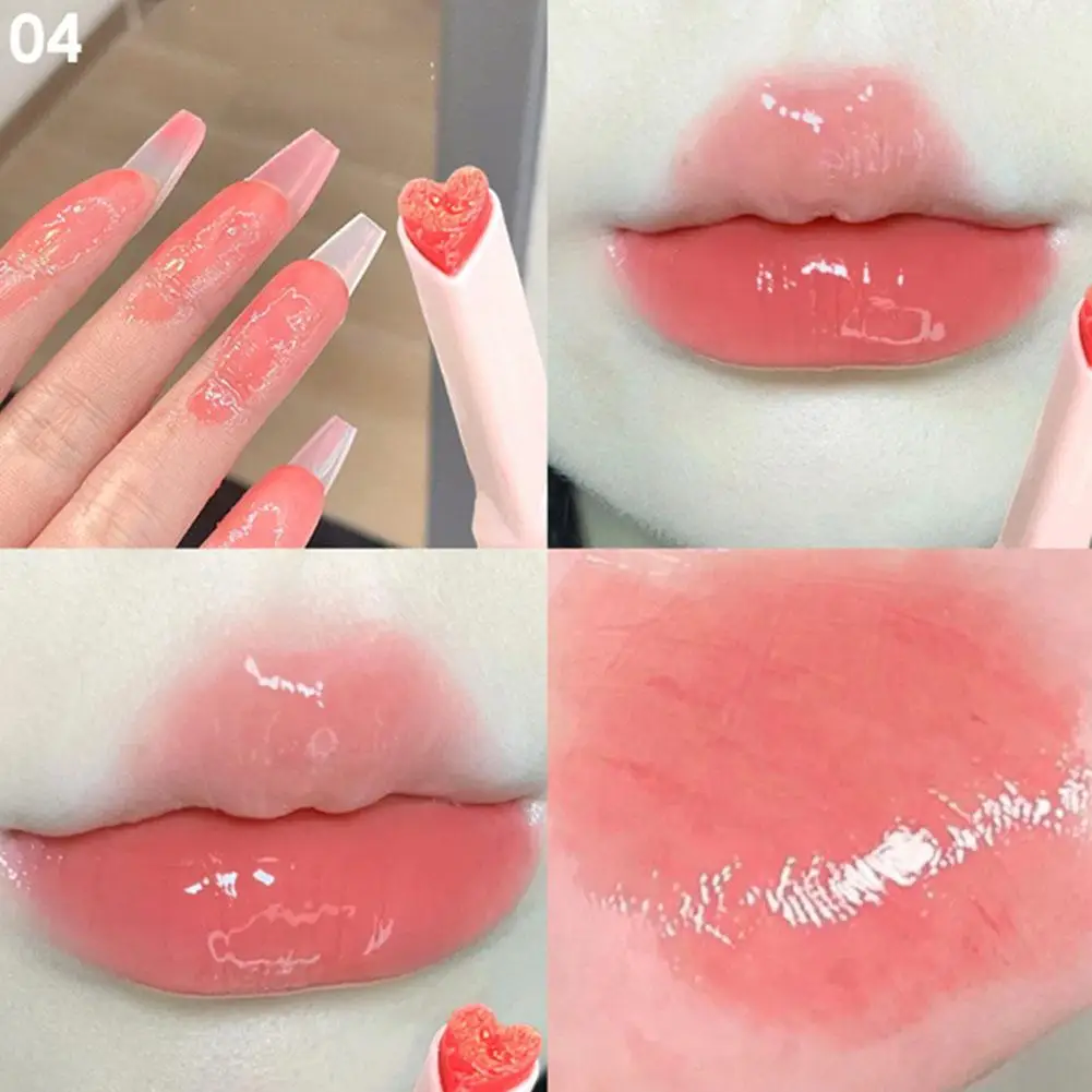 6 Farben Flortte Lippenstift Stift Gelee Spiegel Wasser Lippen Schönheit dauerhafte feuchtigkeit spendende Mädchen sexy Lip gloss Lip Tint Glasur Cosmeti e0u7