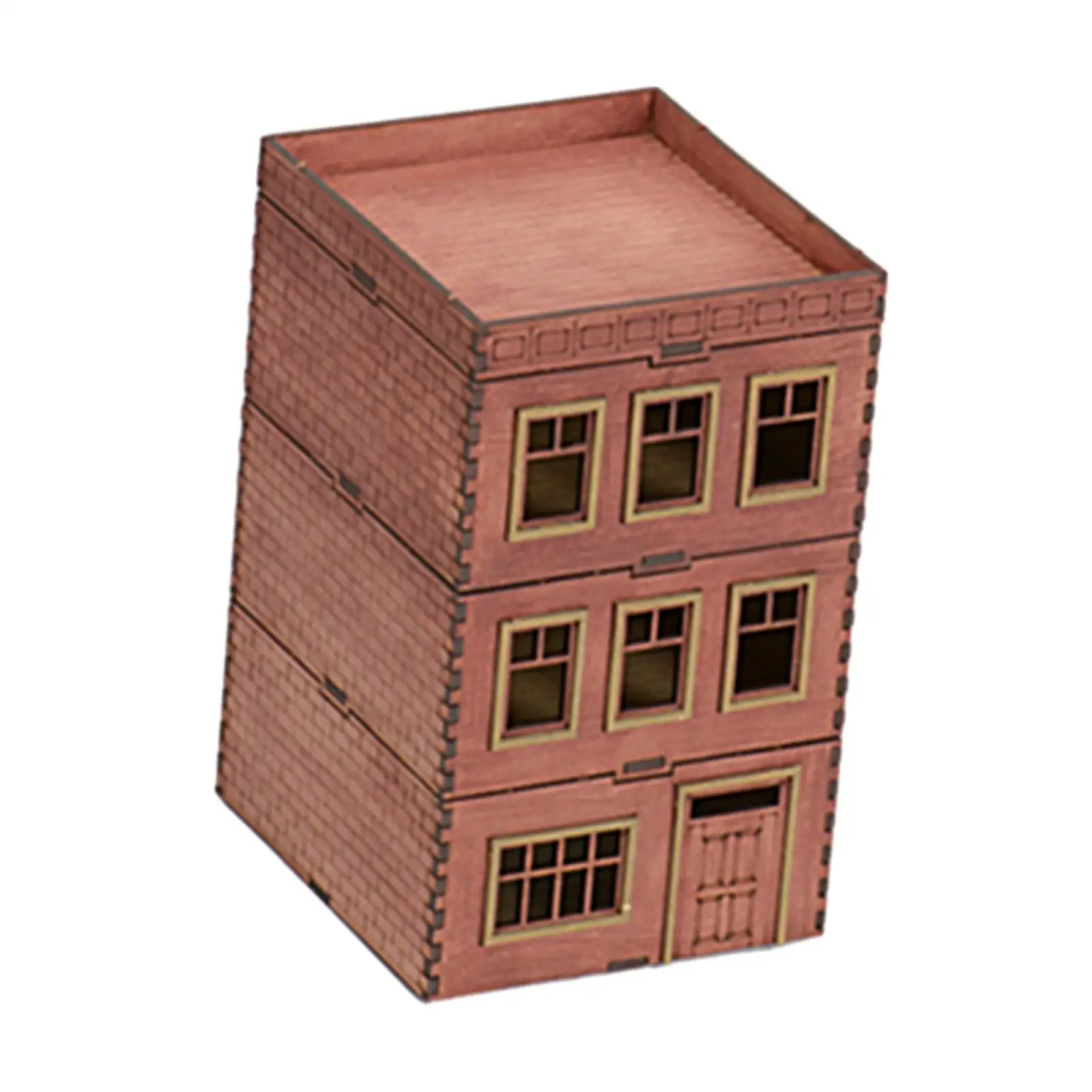 

3D Wooden Puzzle 1:72 Scale Architecture Model Handicraft Unpainted House Model Europe Style Villa for Birthday Gift Dioramas