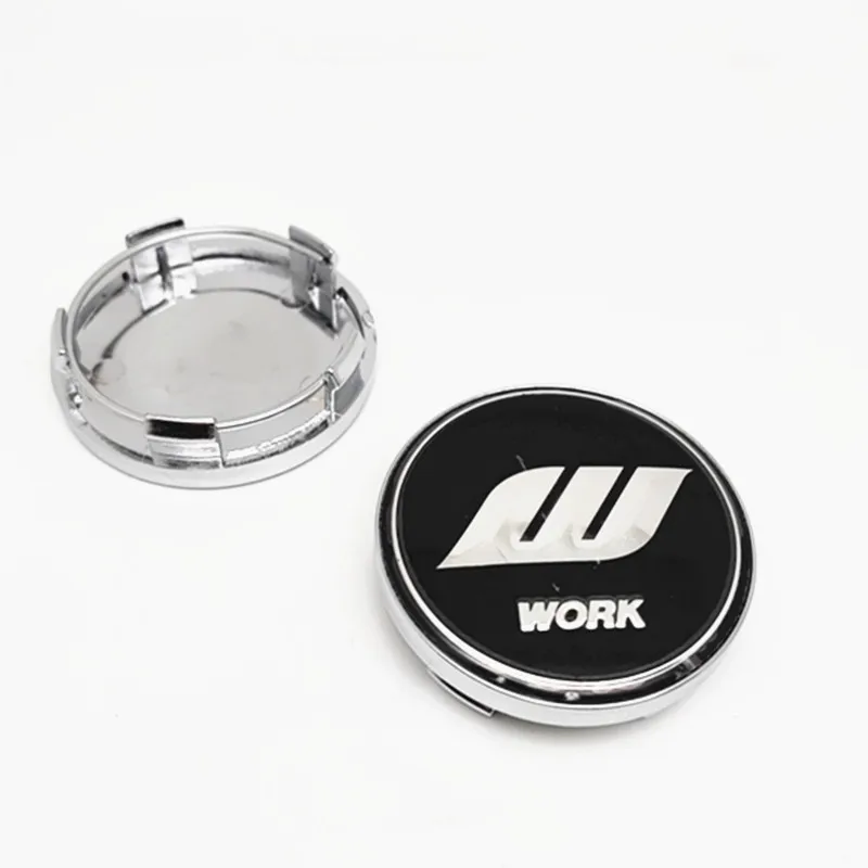 4pcs 59mm Wheel Center Cap Hubs W Work VS Rims Dustproof Cover Emblem Badge Car Styling Accessories